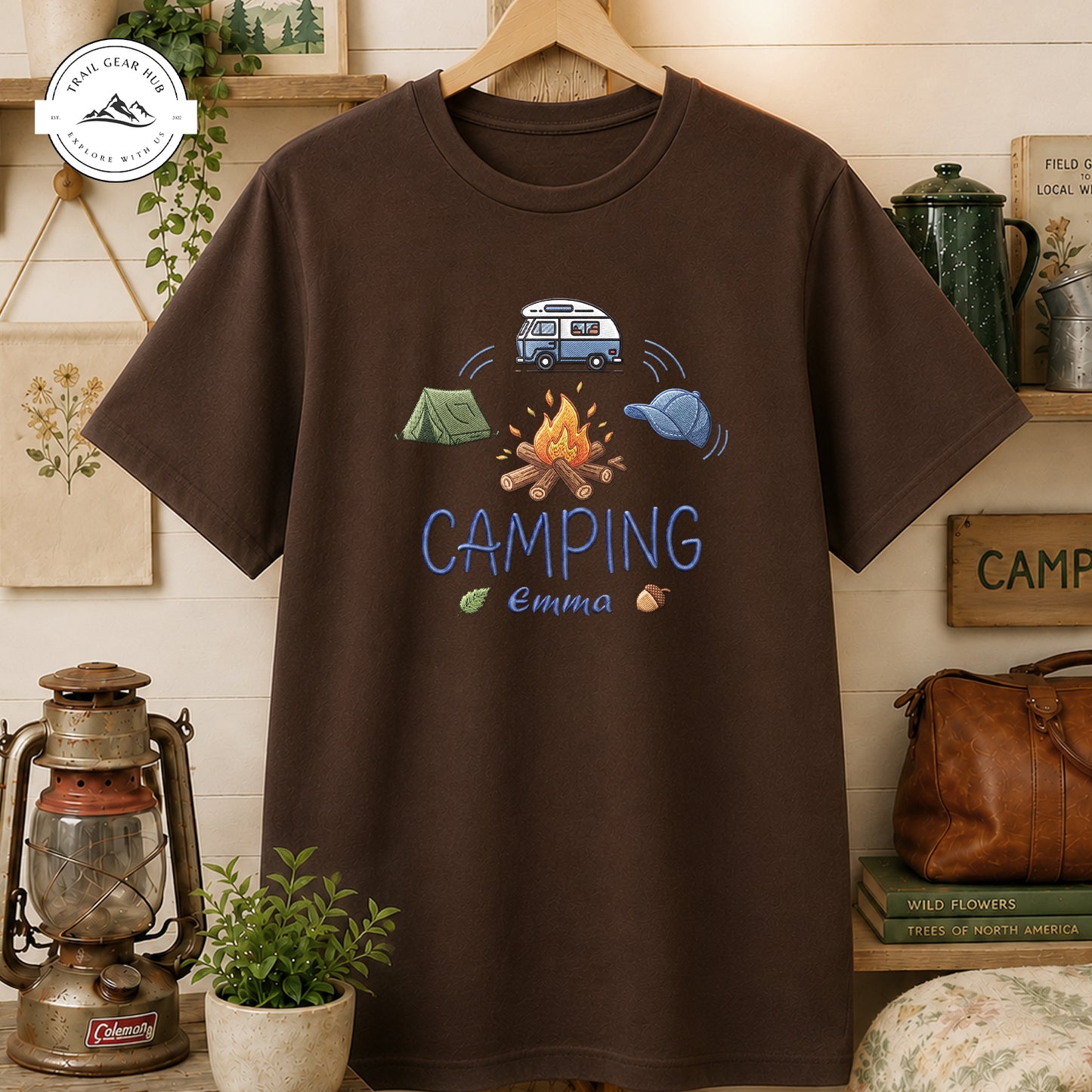 Camping Campfire Personalized Embroidered T-Shirt Sweatshirt Hoodie TG08