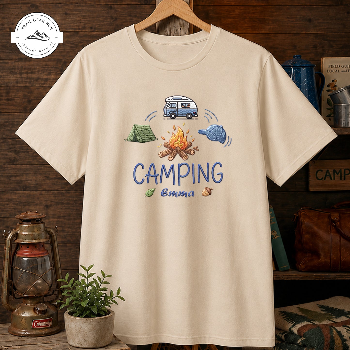 Camping Campfire Personalized Embroidered T-Shirt Sweatshirt Hoodie TG08