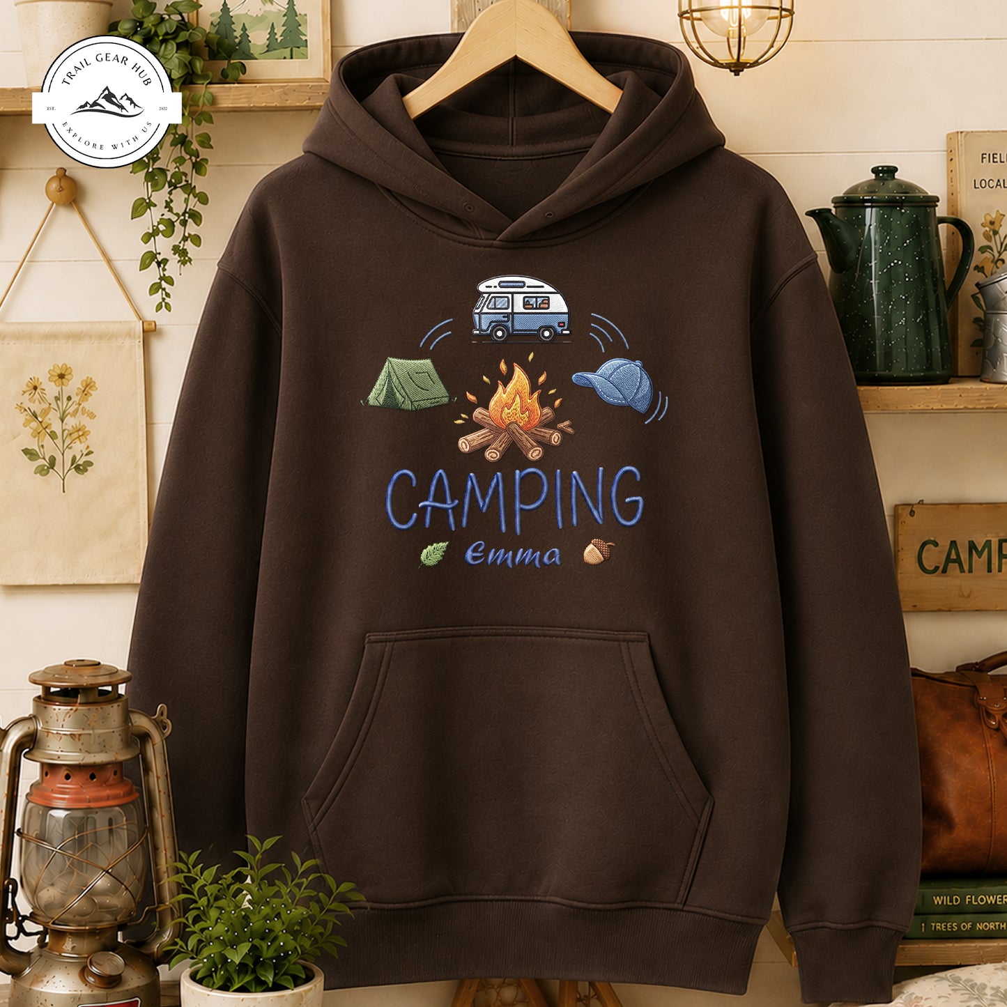 Camping Campfire Personalized Embroidered T-Shirt Sweatshirt Hoodie TG08