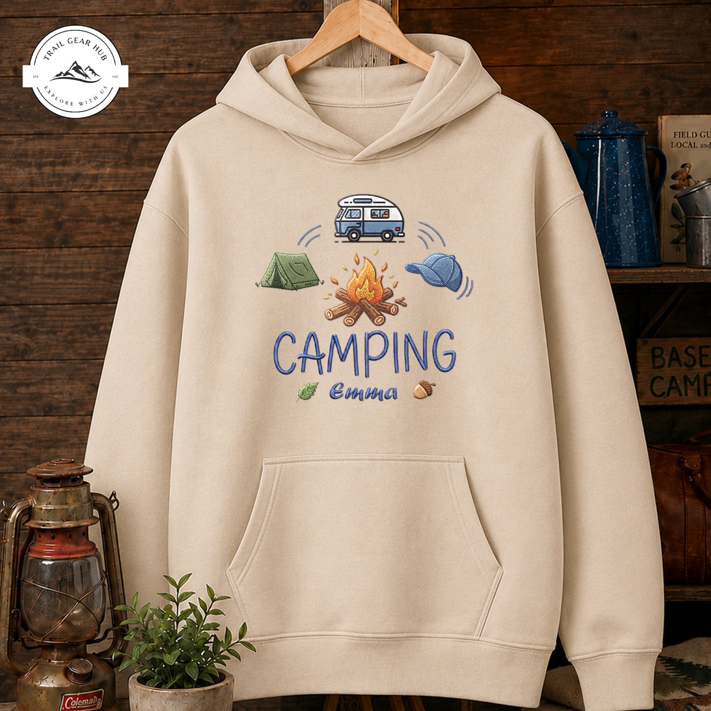 Camping Campfire Personalized Embroidered T-Shirt Sweatshirt Hoodie TG08