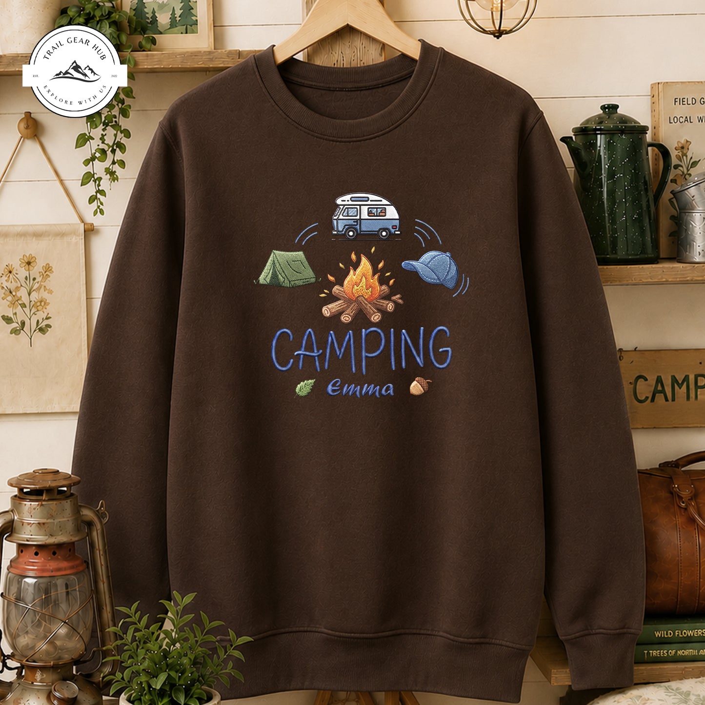 Camping Campfire Personalized Embroidered T-Shirt Sweatshirt Hoodie TG08