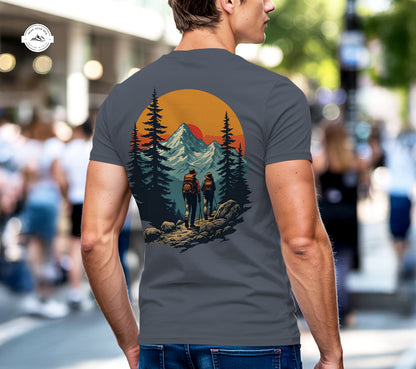 Sunset Mountain Camping Henley Shirt TG06