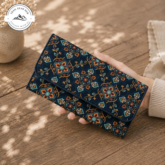 Vintage Floral Long Folding Wallet TG04