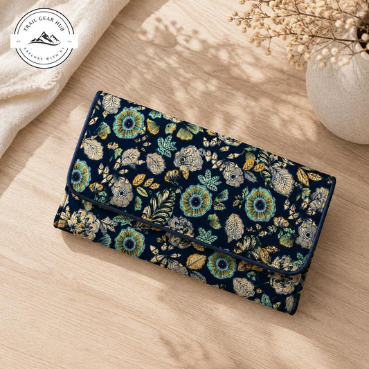 Boho Floral Travel Long Folding Wallet TG06