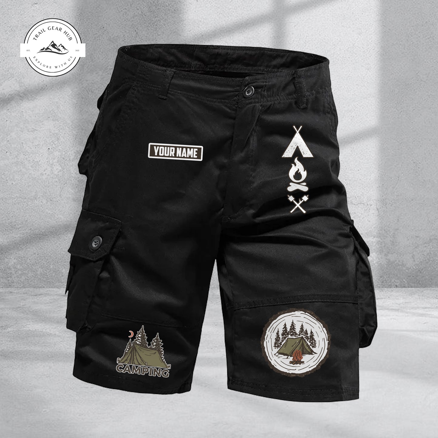 Trail Gear Hub Adventure Edition Multi-Pocket Cotton Sport Shorts TG06