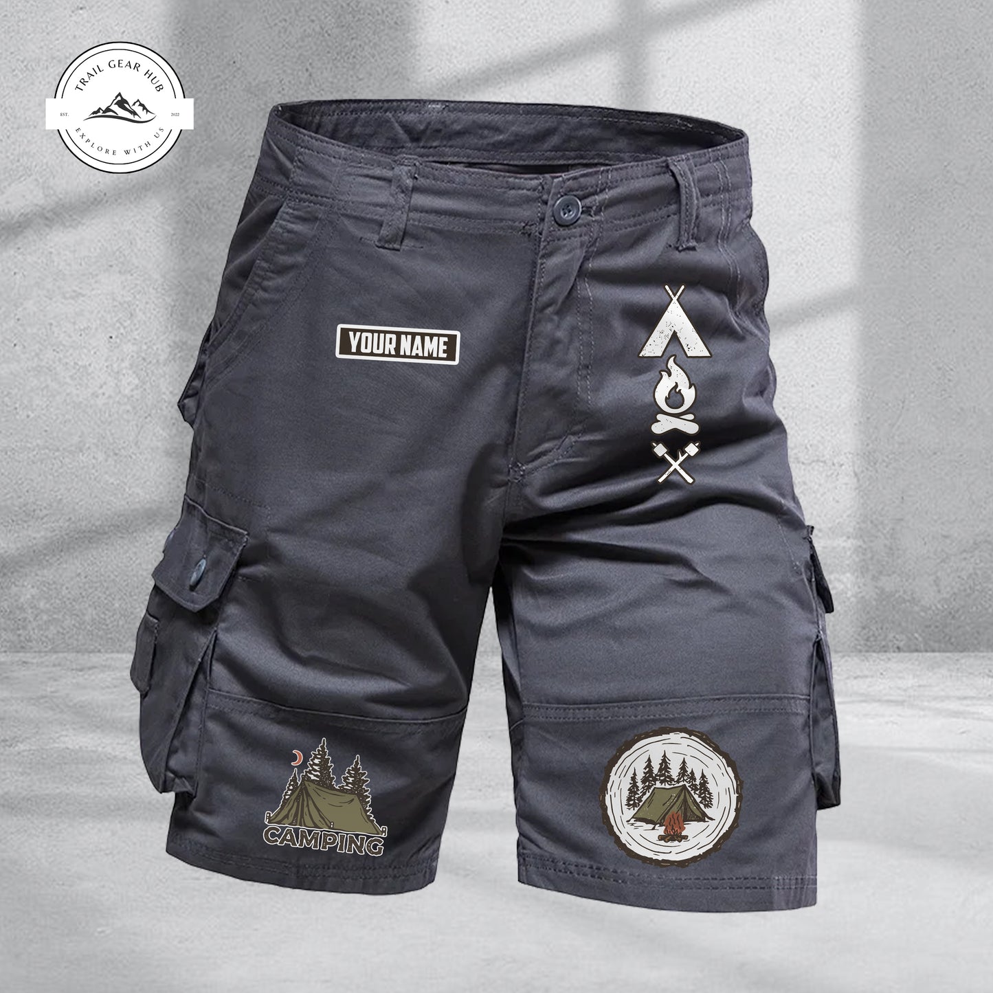 Trail Gear Hub Adventure Edition Multi-Pocket Cotton Sport Shorts TG06
