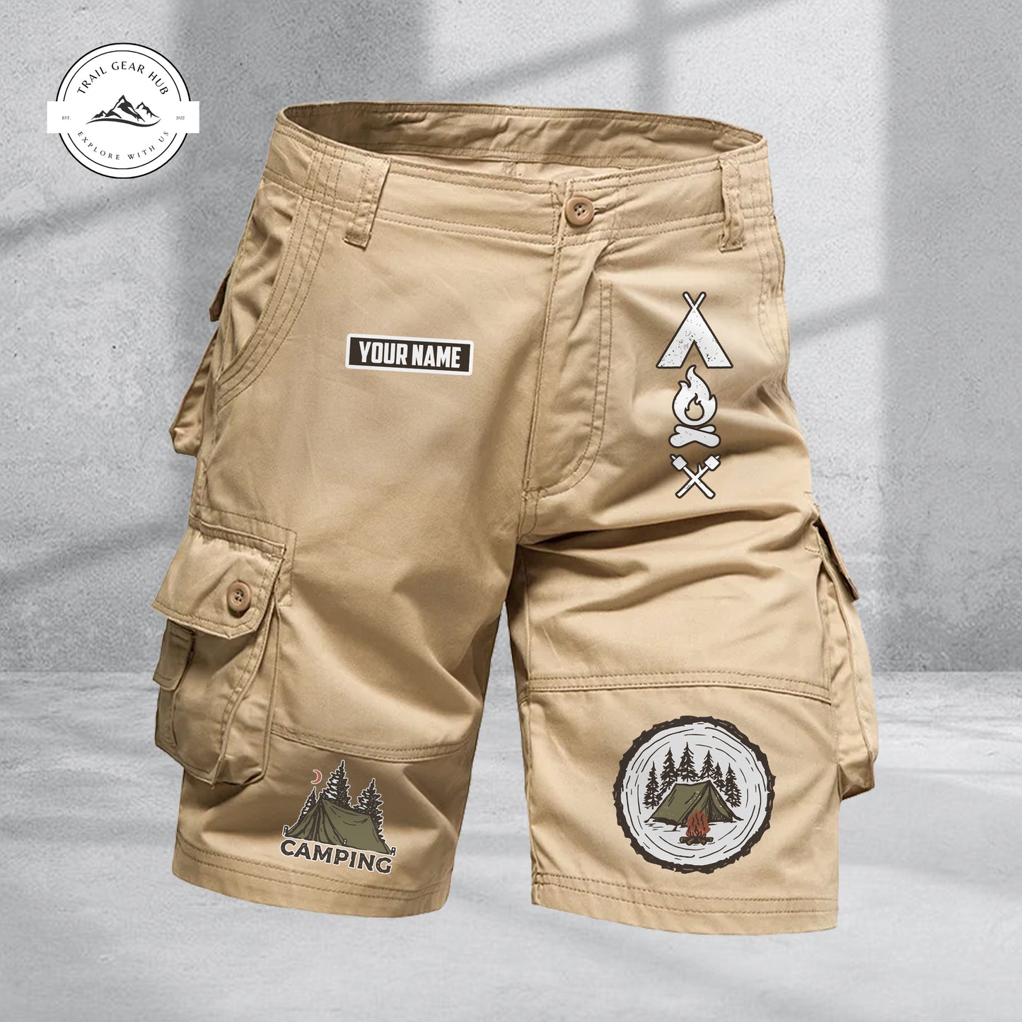 Trail Gear Hub Adventure Edition Multi-Pocket Cotton Sport Shorts TG06