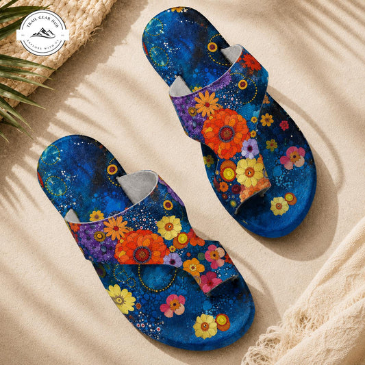 Boho Floral Open Toe Sandals TG09