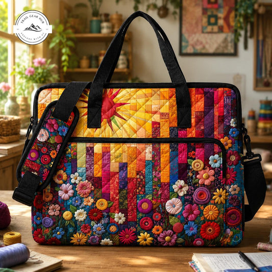 Vintage Boho Sunrise Quilted Laptop Bag TG10