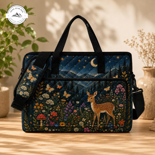 Cottagecore Woodland Quilted Laptop Bag TG11