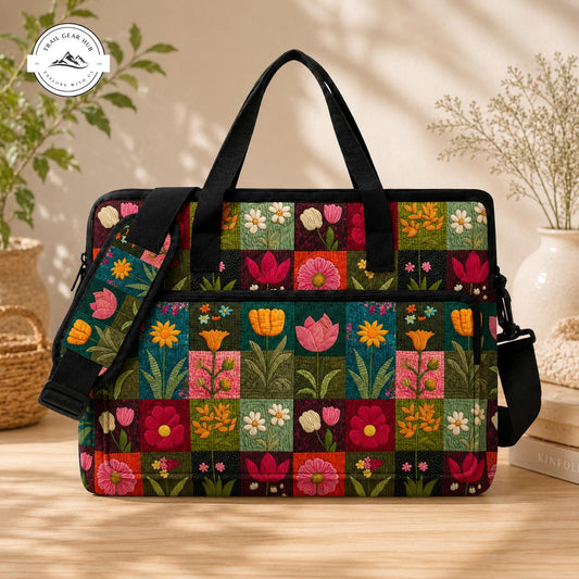Vintage Patchwork Flower Quilted Laptop Bag TG12