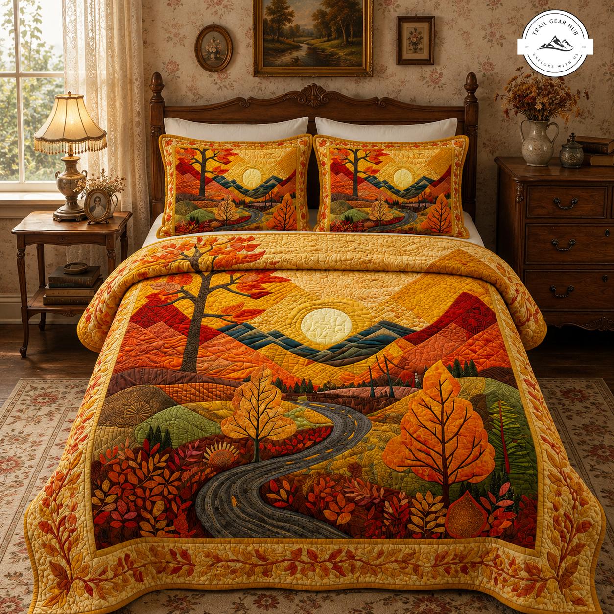 Autumn Mountain Landscape Quilted Bedding Set TG06