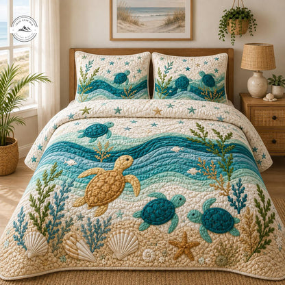 Coastal Beach Life Quilted Bedding Set TG37