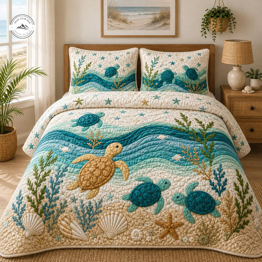 Coastal Beach Life Quilted Bedding Set TG37