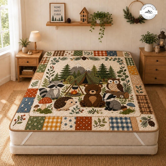 Forest Woodland Animals Quilted Mattress Cover TG66QLTMTC