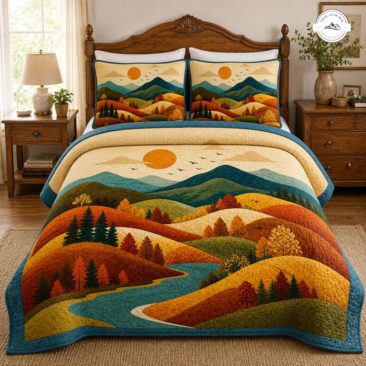 Autumn Mountain Landscape Quilted Bedding Set TG88