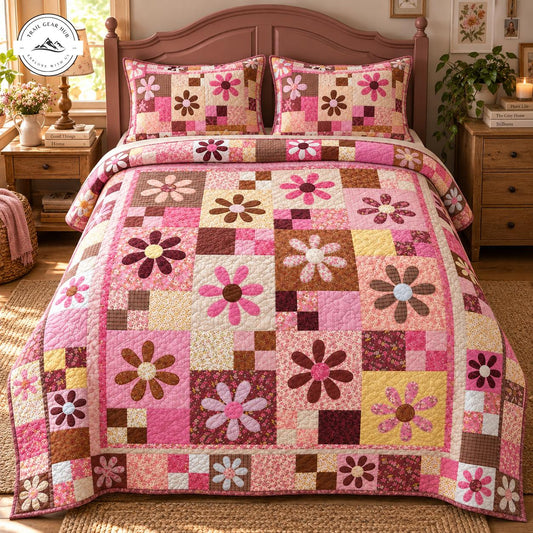 Vintage Floral Patchwork Quilted Bedding Set TG118