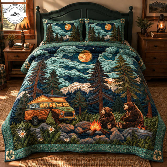 Mountain Forest Camping Quilted Bedding Set TG119
