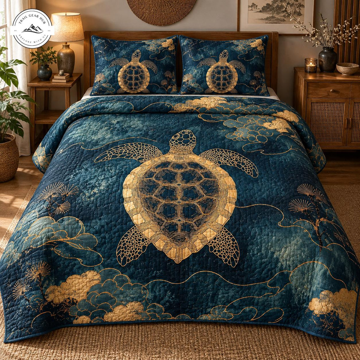 Coastal Sea Turtle Quilted Bedding Set TG133