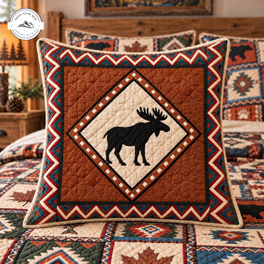 Rustic Cabin Wildlife Quilted Pillow Cover TG191QLTPLC