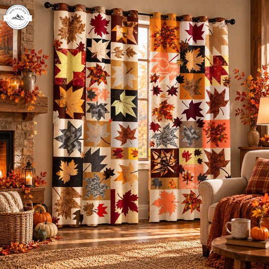 Rustic Fall Leaves Grommet Curtains TG192GRMCT