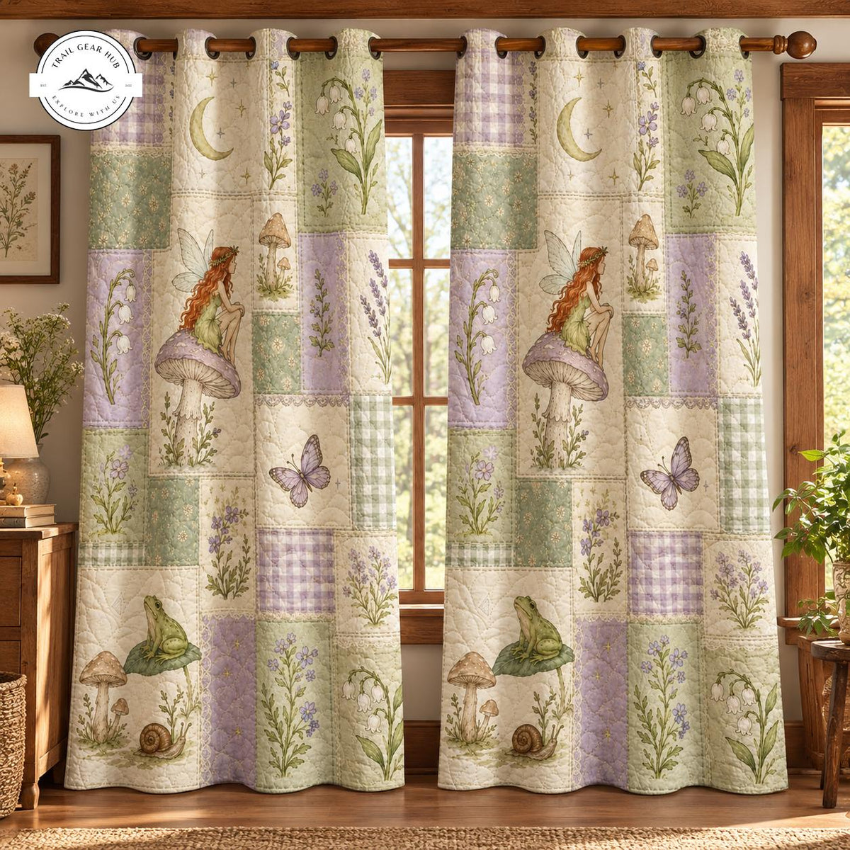 Charming Fairy Forest Patchwork Quilted Curtains TG0217QLTCT