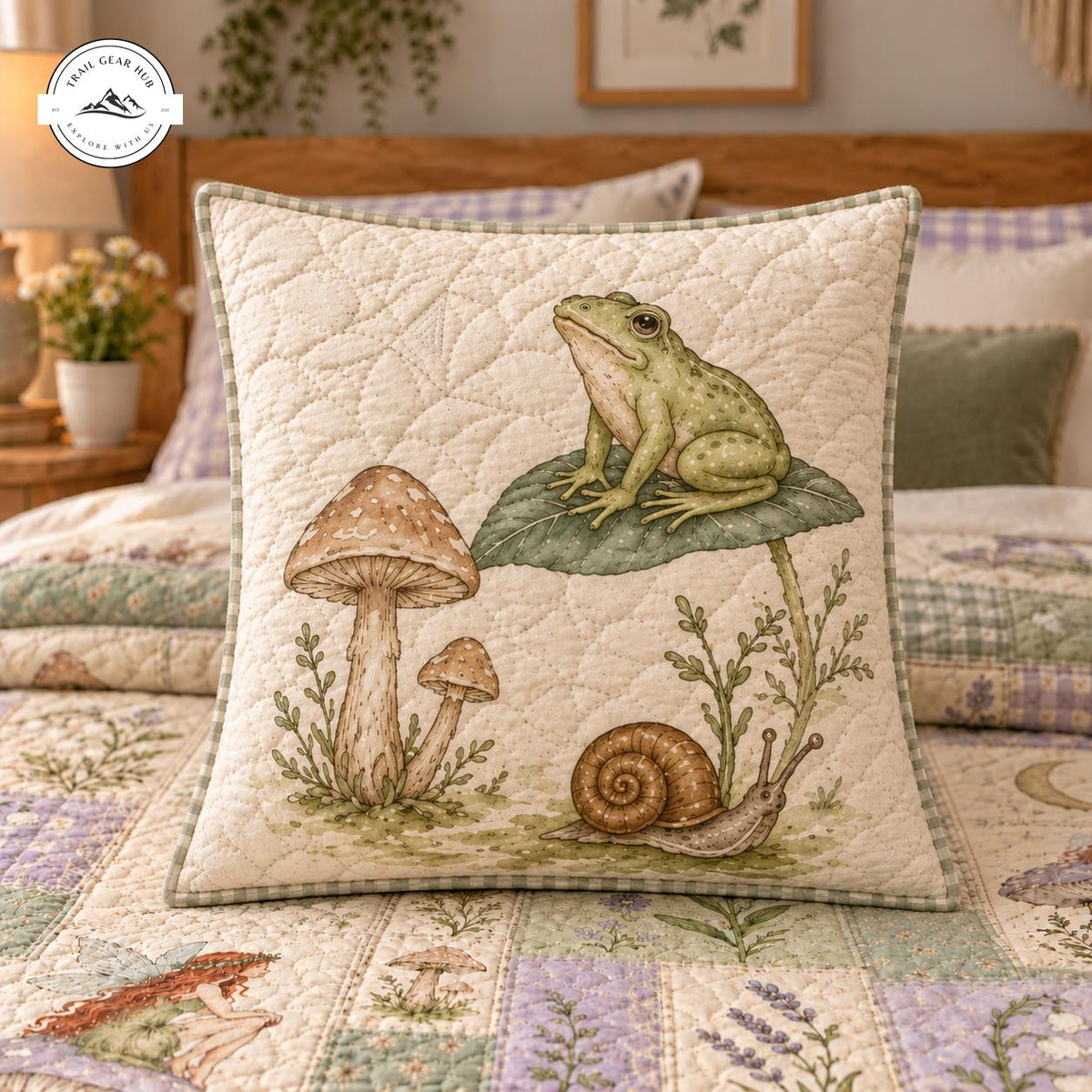 Charming Fairy Forest Patchwork Quilted Pillow Cover TG217QLTPLC