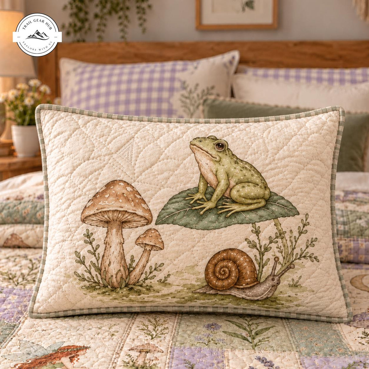 Charming Fairy Forest Patchwork Quilted Pillow Cover TG217QLTPLC