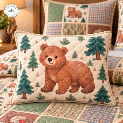 Rustic Woodland Animal Patchwork Quilted Pillow Cover TG229QLTPLC
