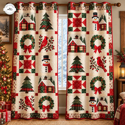 Cozy Christmas Patchwork Quilted Curtains TG250QLTCT