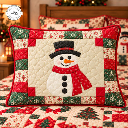Cozy Christmas Patchwork Quilted Pillow Cover TG250QLTPLC