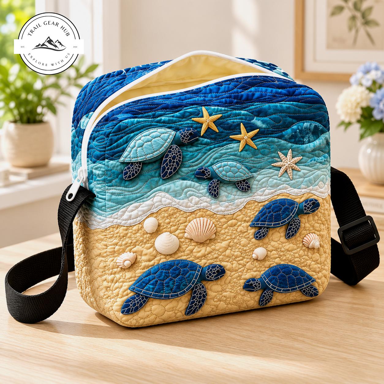 Sea Turtle Beach Quilted Crossbody Bag TG10
