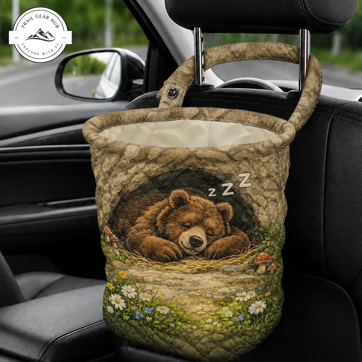 Bear Quilted Car Trash Bin TG17
