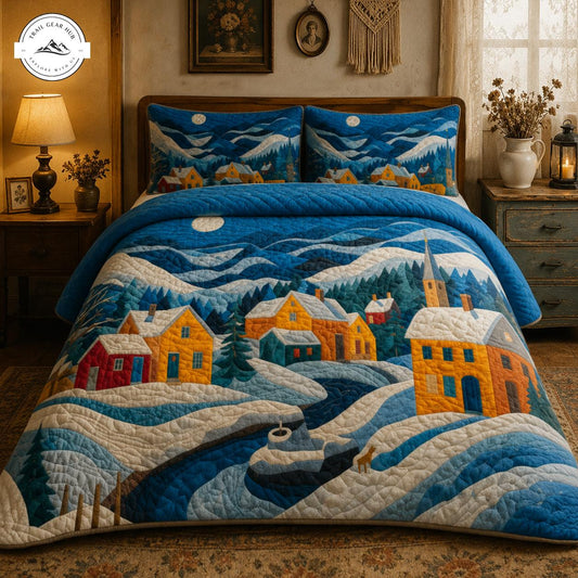 Winter Village Quilted Duvet Cover Set TG05