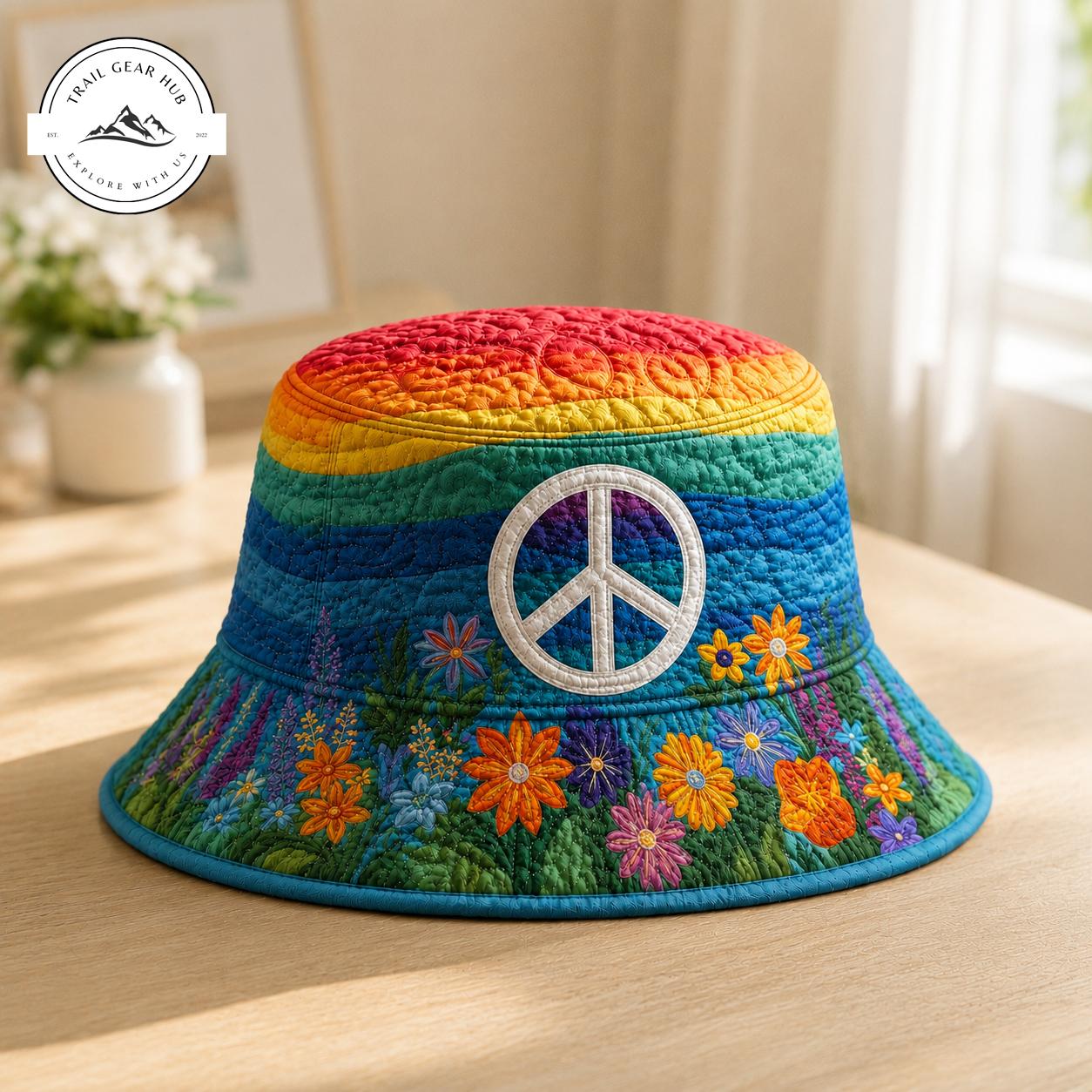 Retro Rainbow Quilted Fishing Hat TG12