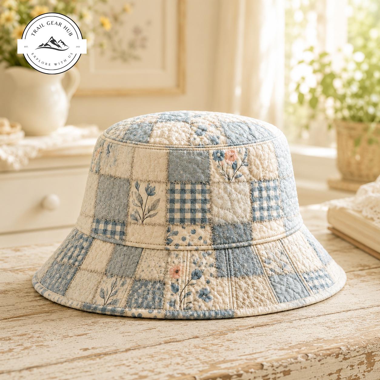 Vintage Floral & Plaid Quilted Fishing Hat TG13