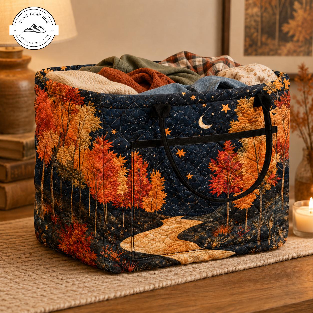 Autumn Forest Quilted Storage Basket TG26