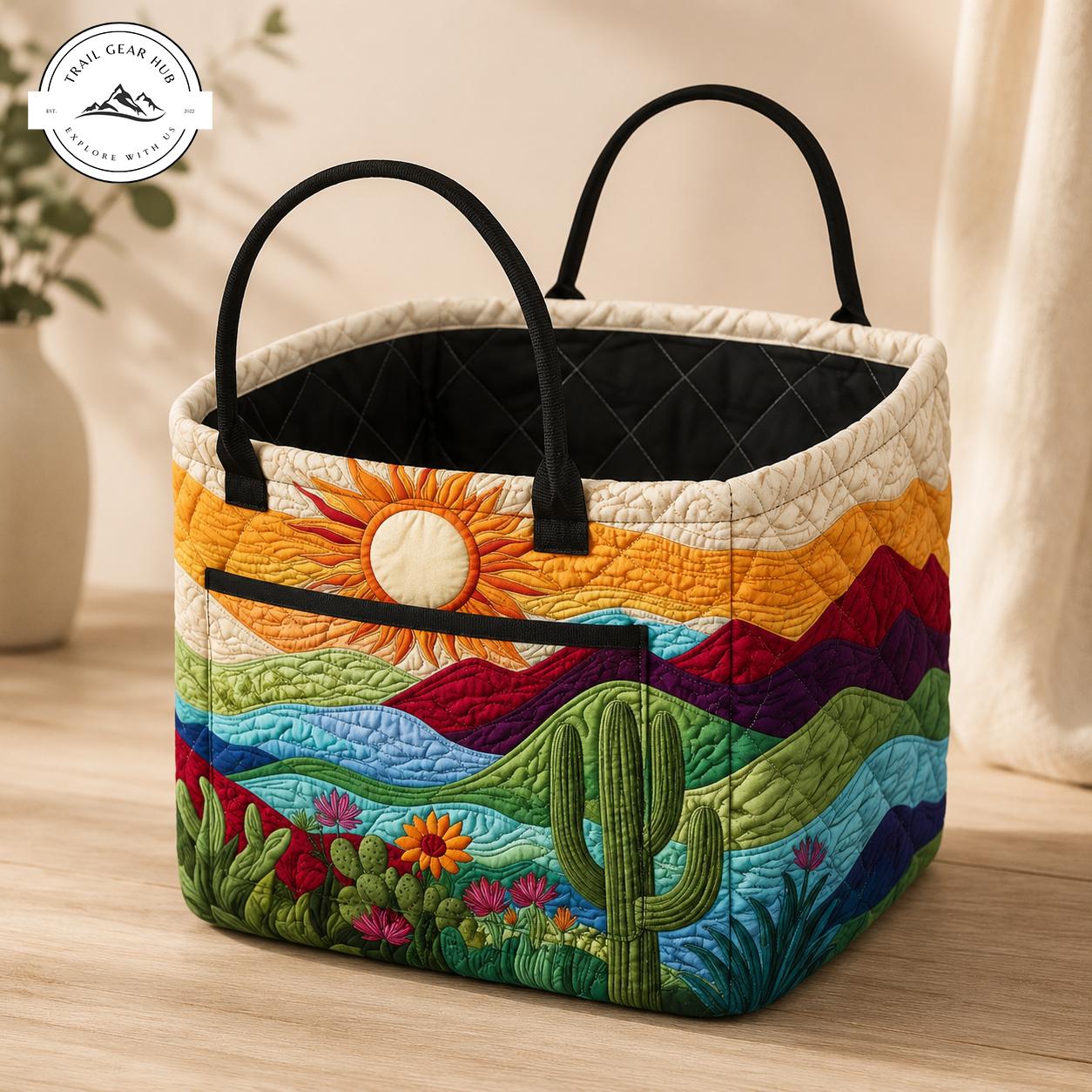 Desert Landscape Quilted Storage Basket TG27