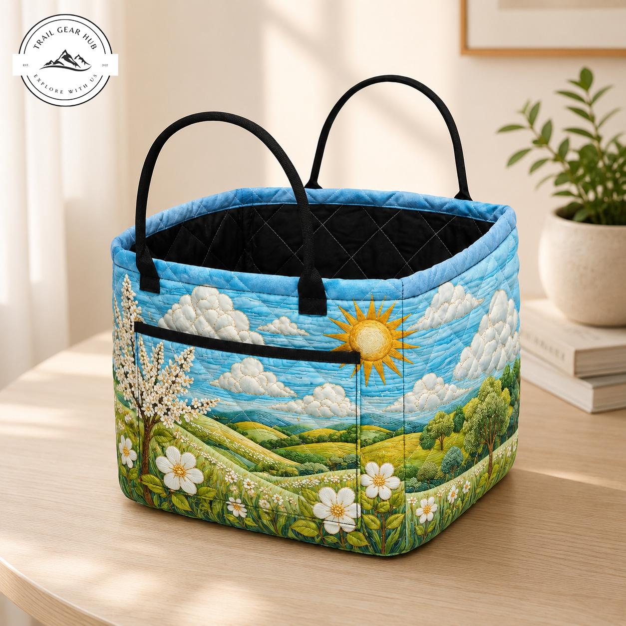 Sunny Day Pasture Quilted Storage Basket TG34