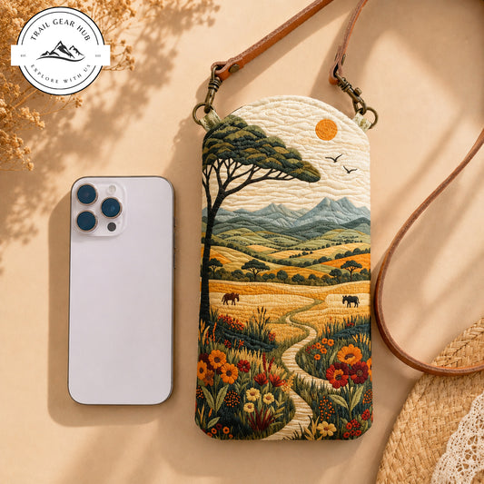 Country Landscape Quilted Slim Phone Crossbody Bag TG19