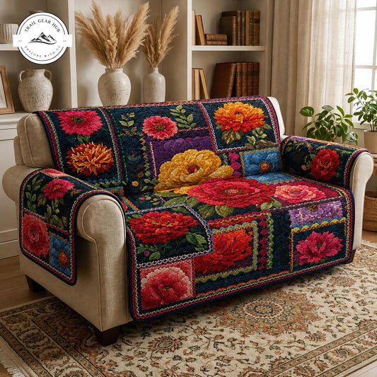Boho Floral Quilted Seat Sofa TG19