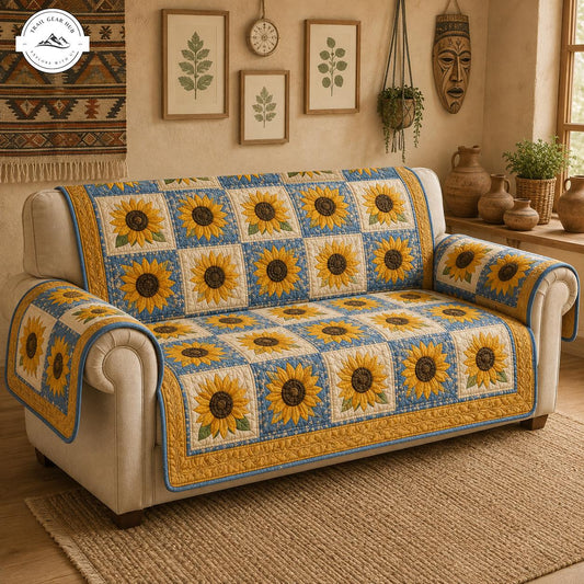 Rustic Sunflower Quilted Seat Sofa TG27
