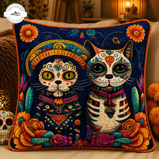 Dia De Los Muertos Cat Quilted Pillow Cover TG31QLTPLC