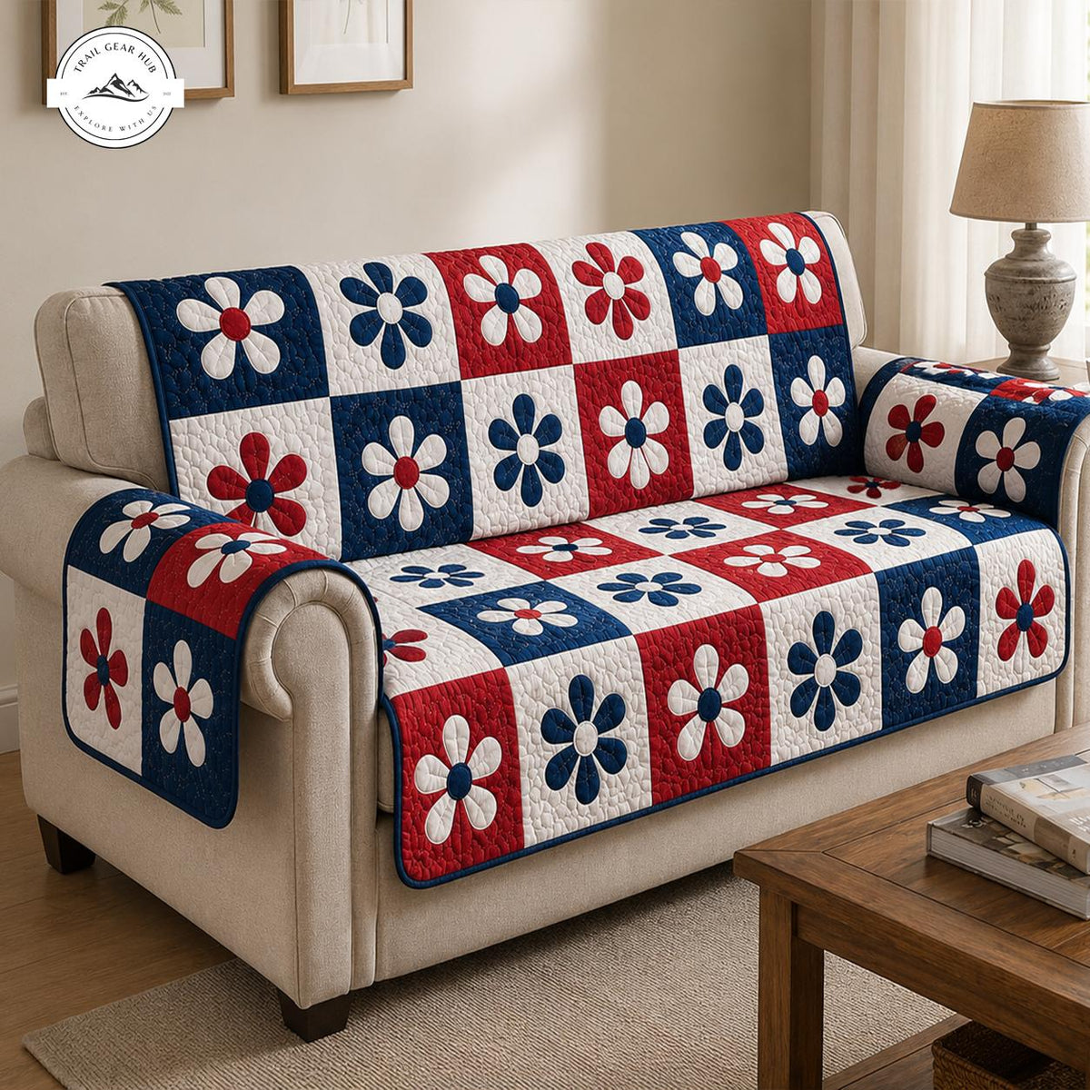 Floral Patchwork Quilted Seat Sofa TG42