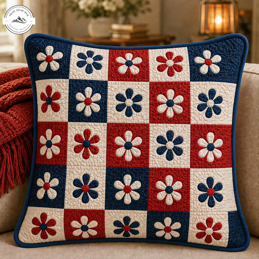 Floral Patchwork Quilted Pillow Cover TG42QLTPLC