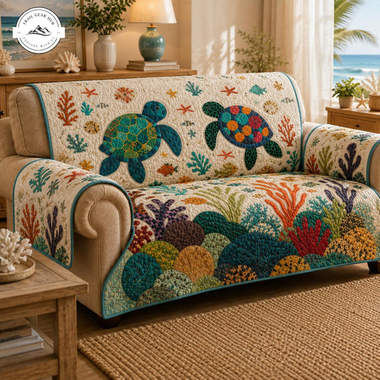 Ocean Sea Turtle Quilted Seat Sofa TG50