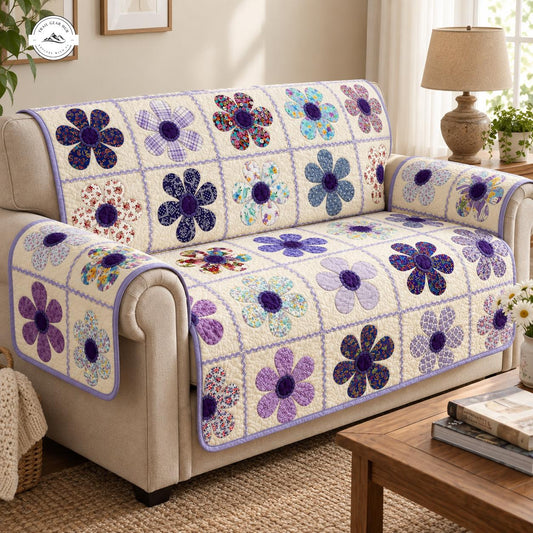 Patchwork Daisy Quilted Seat Sofa TG86