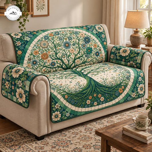 Vintage Floral Tree of Life Quilted Seat Sofa TG103