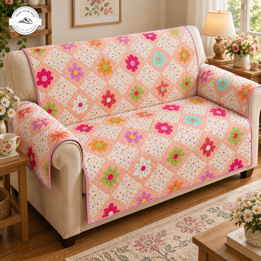 Vibrant Floral Quilted Seat Sofa TG162