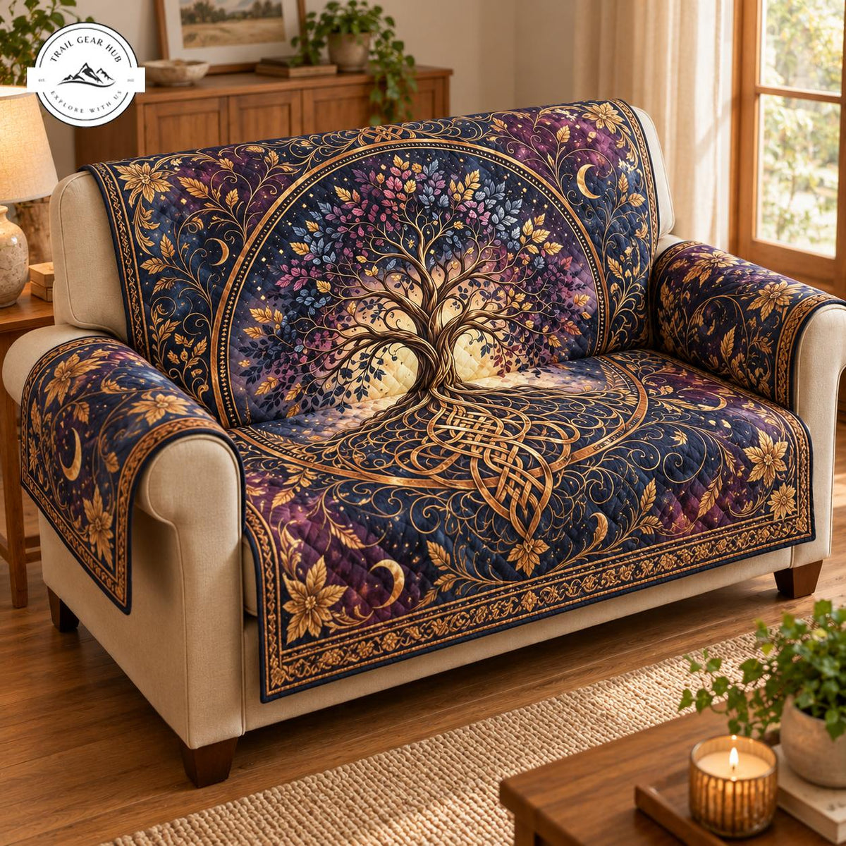 Tree of Life Celestial Quilted Seat Sofa TG171